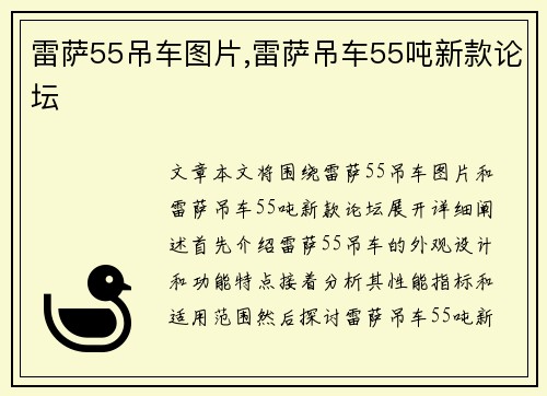 雷萨55吊车图片,雷萨吊车55吨新款论坛